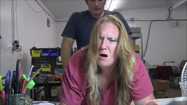Vibra King Video: Jennifer gets pounded over a table at work