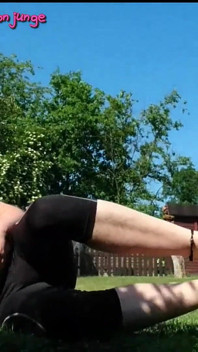 Sporty Barfu in the Garden