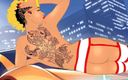 Back Alley Toonz: セクシーなラティーナJazantiは、裏路地のアニメ漫画のために彼女のTattsと彼女の大きなお尻を示しています