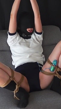 Girl in Bloomers, Restrained in an M-shape and Left Alone.