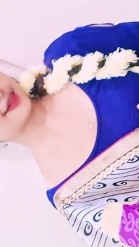 Beautiful Clear Face Desi Girl in Blue Blouse Hot Seductive Look