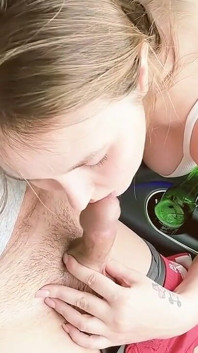I'm Driving with My Stepmom, She's Giving a Blowjob in the Car.