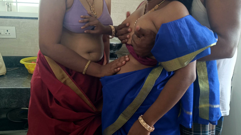Palani69: Stepsisters hot fucking in kitchen