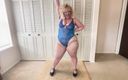 Alice Stone: Товстушка танцює і роздягається до музики 80-х, демонструючи свої вигини і похитаючи її жирне тіло, зворотний відлік сперми