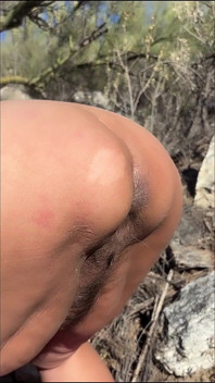 Masturbating My Hairy Pussy While Exploring Nature