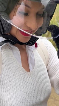 We're on the Bike and You Can't Resist Touching My Tiny Red Panties. New Video on My Profile!