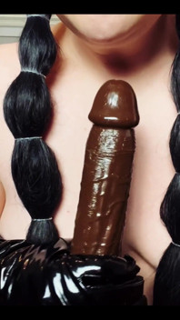 Sucking BBC Dildo