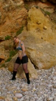 Outdoor ass fucking of husky blonde chick