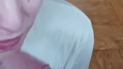 Homemade Amateur Slut Wife Worshipping Huge Cock Gets Messy Cumshot