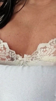 White Lace Bra and Satin Gloves