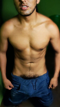Athletic Boy Stroking His Cock