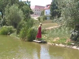 Femdom Austria: Blonde bitch spied on while pissing outdoors