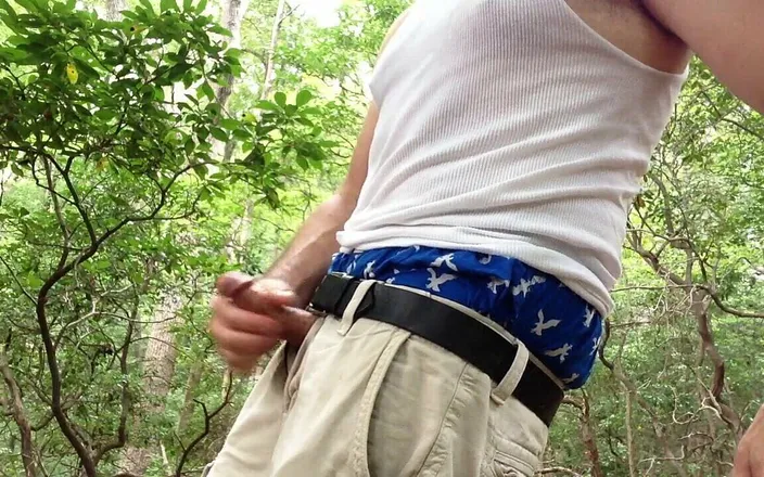 TJenner: Beating off and Cumming in the Woods, Jerking off in...