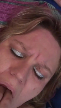 Big fat blonde curvy woman loves to take a nice big cock in her mouth and tight hot shaved pussy