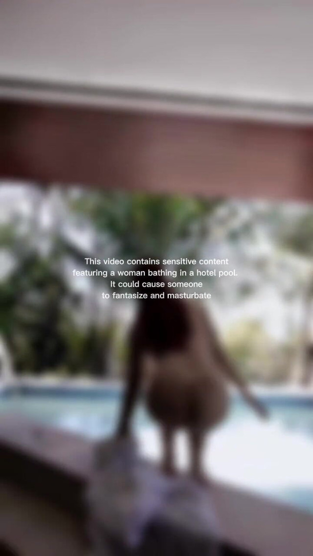 Woman Hijab Bathing Naked in an Open-air Hotel Pool (Hijab cute) Woman Hijab Bathing Naked in an Open-air Hotel Pool (Hijab cute)
