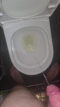 Jimbob chčije na záchodě