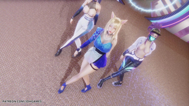 3D-Hentai Games: Mmd Kpop นักล่าปีศาจ - Huntrx - Golden Ahri Akali Kaisa - ลีกเปลื้องผ้าเซ็กซี่ของตํานาน เฮนไต ไม่เซ็นเซอร์ 4K 60fps
