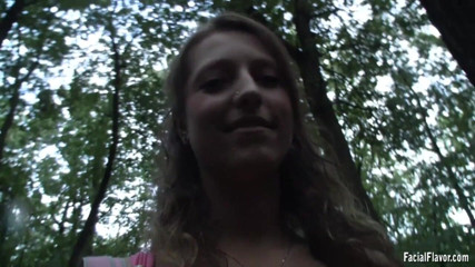 Facial flavor: Outdoor blowjob madness