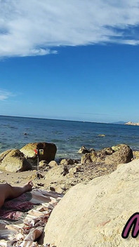 Strangers Caught My Wife Touching and Fucking My Big Cock on a Public Nude Beach - Real Amateur French - Misscreamy