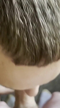 Daddys Big Fat Cock Shoots His Load on His Sluts Face.