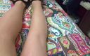 Dani Leg: Dani Enjoys Touching Her Sexy Feminine Legs in Tan Pantyhose