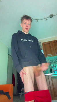 Watch This Young Student Shoot a Thick Load of Cum