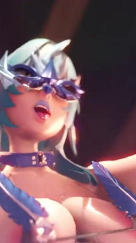 Genshin Impact Eula - Dancing at a Party in Mondstadt Night Club Striptease - Micro Bikini