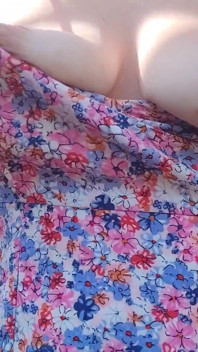 Milky Tits and Hairy Pussy Flashing in the Forest