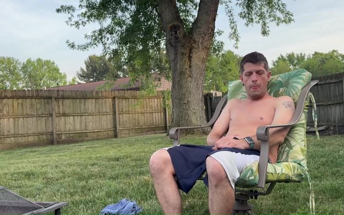 Jeffrey Jaxxon: Backyard Cumshot - Jeffrey Jaxxon Jerking by the Firepit, Neighbors Outside