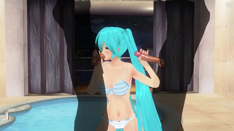 H3DC: 3D HENTAI. Miku em duplo boquete