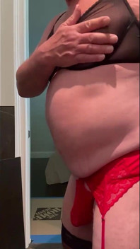 Daddy in Lingerie Cum Shot