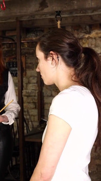 Slave Mila Endures 24 Cold-hearted Hand Caning Strokes From Mistress Roxy