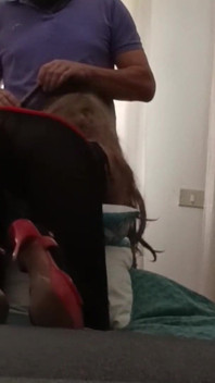 MILF in Pantyhose and Heels Gives a Blowjob