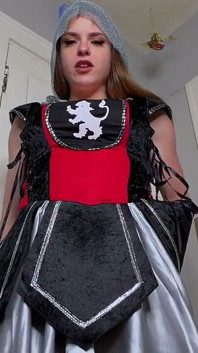 Kat Snow, femdom, chevalier médiéval, coaching masturbatoire - POV, la soumission d’un loser au combat vous attend !