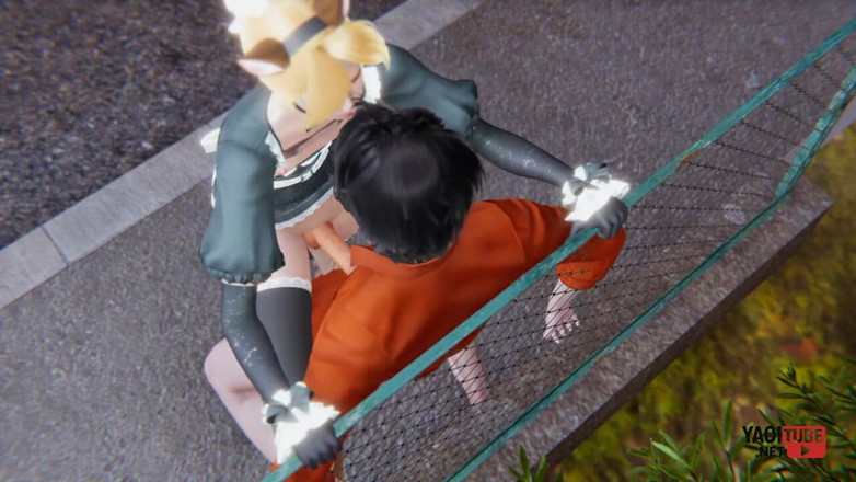 Yaoitube: Yaoi - seksi kedi hizmetçisi femboy herkesin içinde sikiliyor