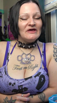Big Tit Goth Slut Lets You Enjoy Their Dentures and Gums JOI