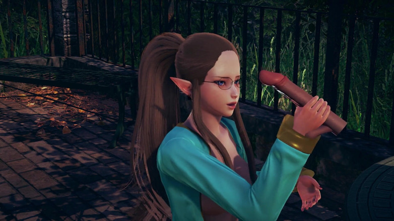 Waifu club 3D: Meminta seorang awek elf untuk melancap zakar besar