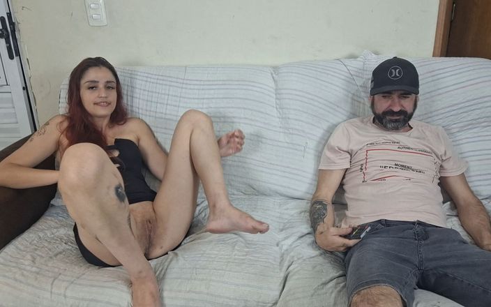 ksalnovinhos: Slut Without Panties Watching TV!