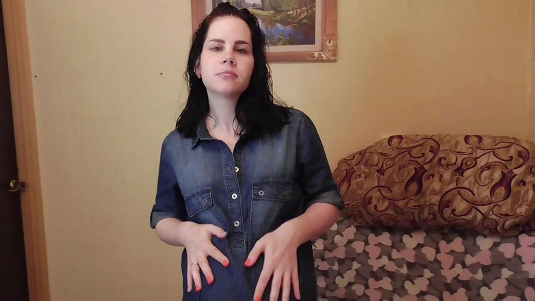 Anna Sky: Hot brunette Anna strips and masturbates