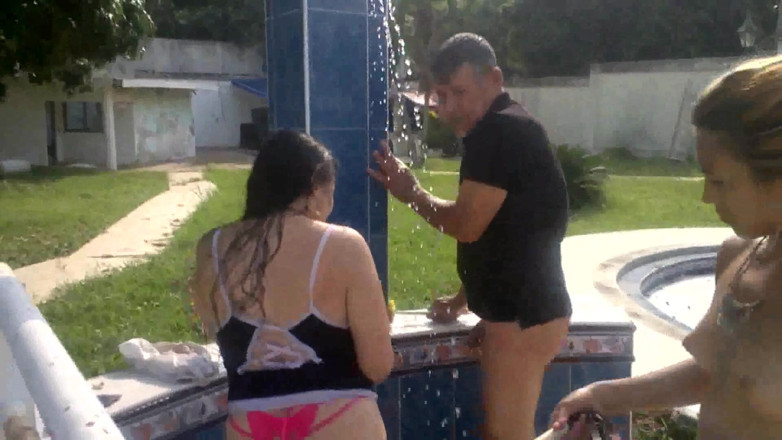 Femdom Austria: She whips their asses outside