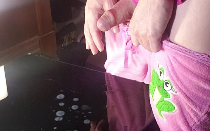 Daphne Desire: Sissy in Pink Fishnets Moans as She Dribbles Her Cum...