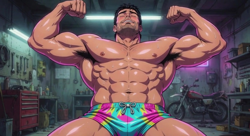 Erotic Man: Ai Muscular Men Mechanic Garage
