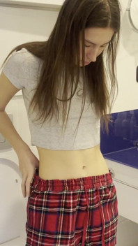 Beautiful Teen Going to Pee