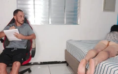 Horny Stepsister Gets Her Ass Exposed to Tease Her Stepbrother