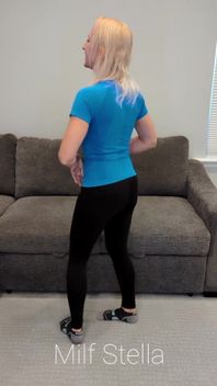 Blue Compression Shirt with Black Yoga Pants