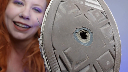 Deanna deadly: POV caught smelling stinky sneakers-Humiliated and made to jerk