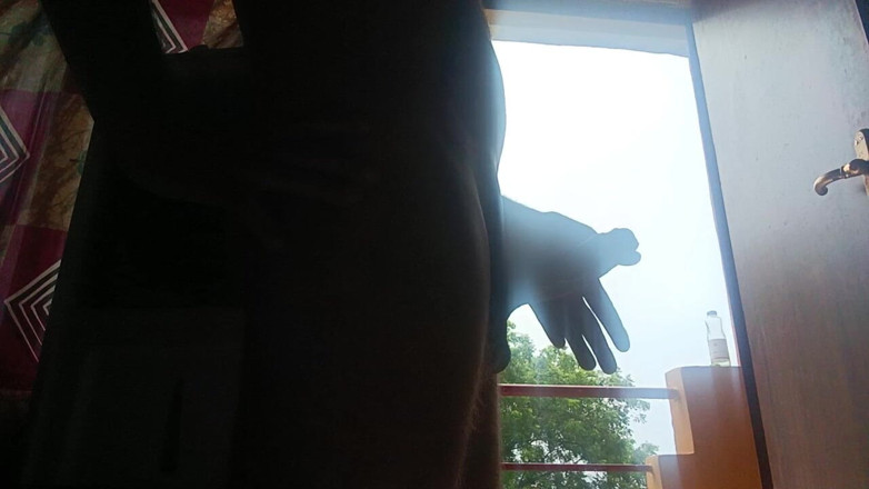 Desi shikha: Outside Balcony Masturbated Huge Cock