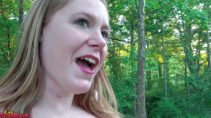 Kim Swallows: Public explosive cum load and swallow