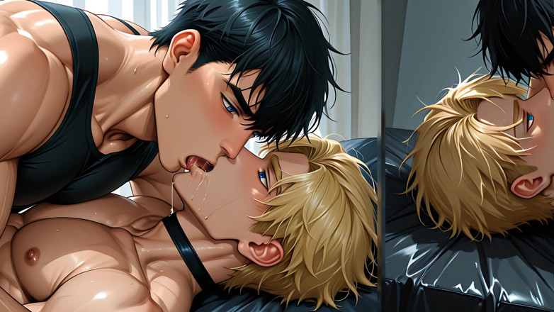 LustMen: Tato sexy Yaoi Deepthroat scéna se dvěma svalnatými muži vás šokuje