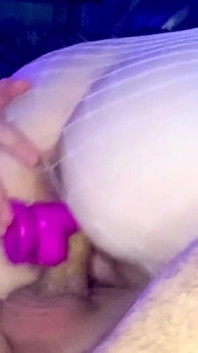 Thuck MILF in White Fishnets Dvp Creampie